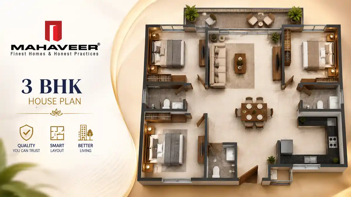 3 BHK house plan