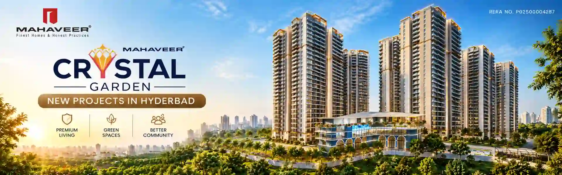Mahaveer Crystal Garden gated community apartments in Hyderabad