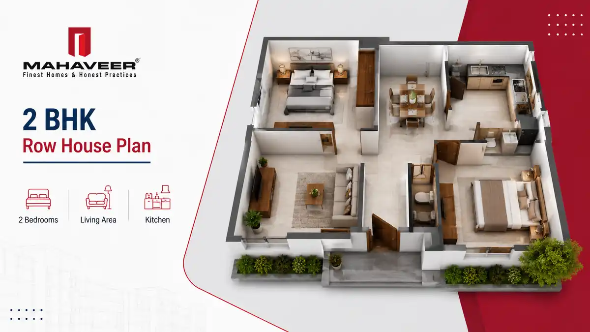 2 BHK house floor plan