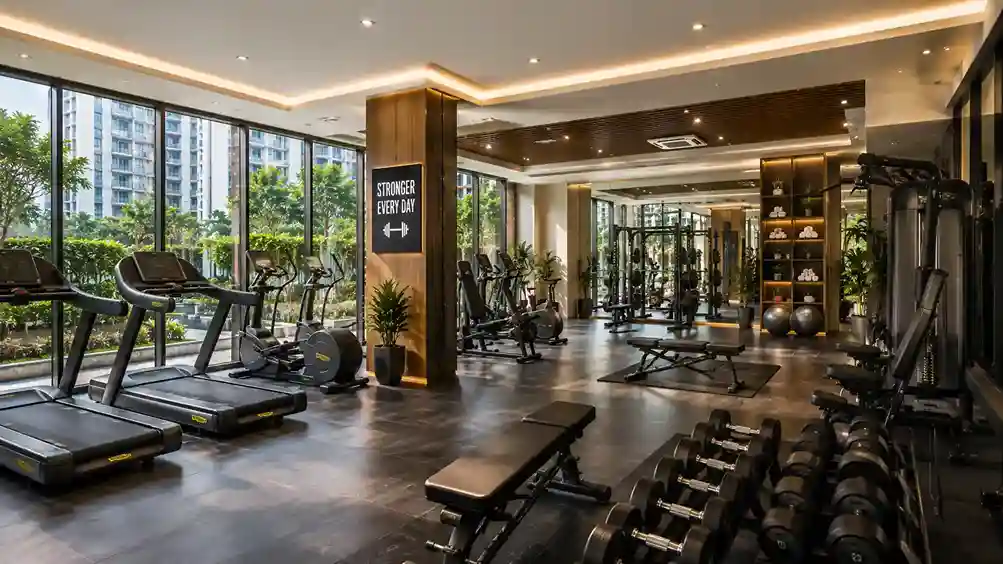 Fully equipped gymnasium with premium fitness equipment