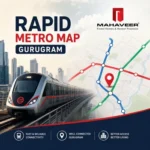 rapid metro map showing Gurugram stations and route